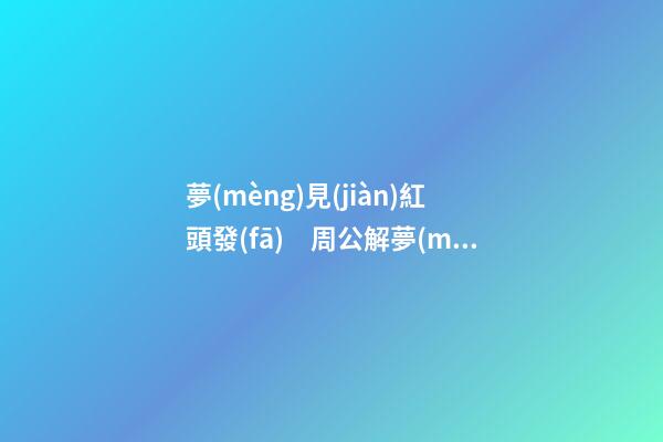 夢(mèng)見(jiàn)紅頭發(fā)　周公解夢(mèng)之夢(mèng)到紅頭發(fā)